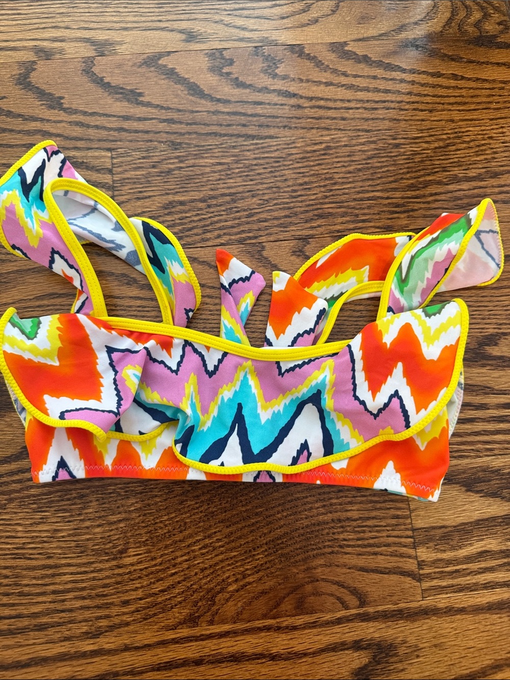 Girls' Multi-Color Chevron Ruffle Bikini - Picture 4 of 4